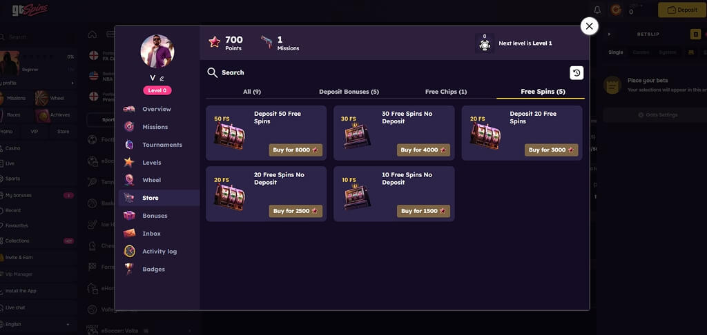 Bonusaanbieding van het GTSpins Casino