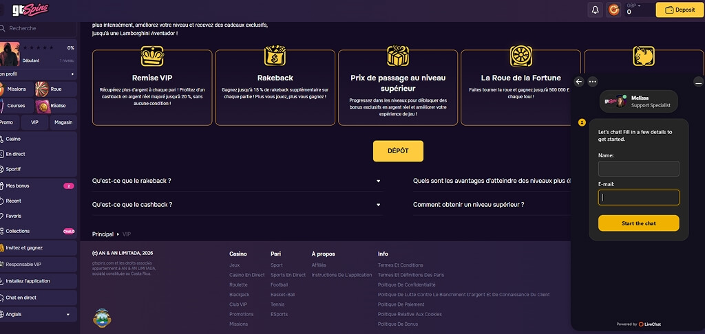 Casino GTSpins Contactez-nous