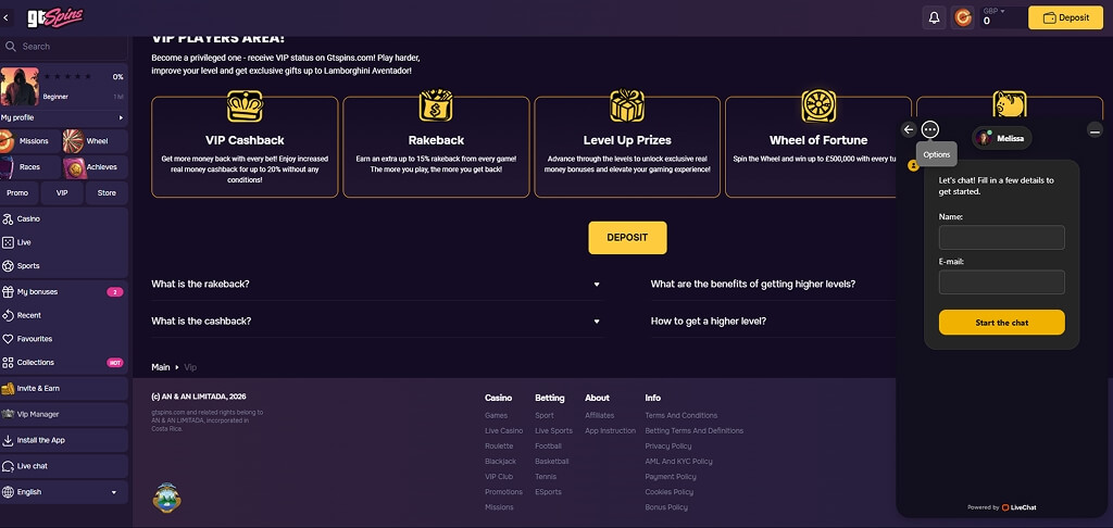 GTSpins Casino Conact Us