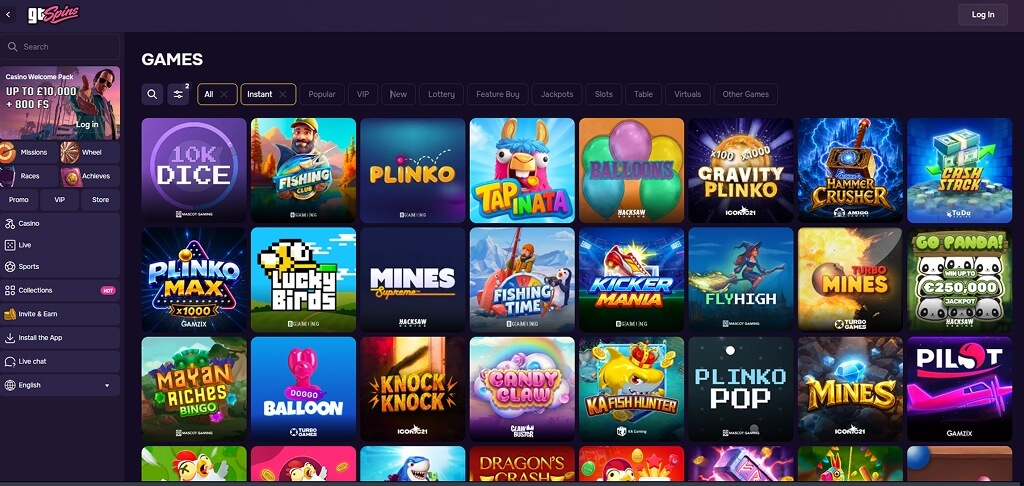 GTSpins Casino Games