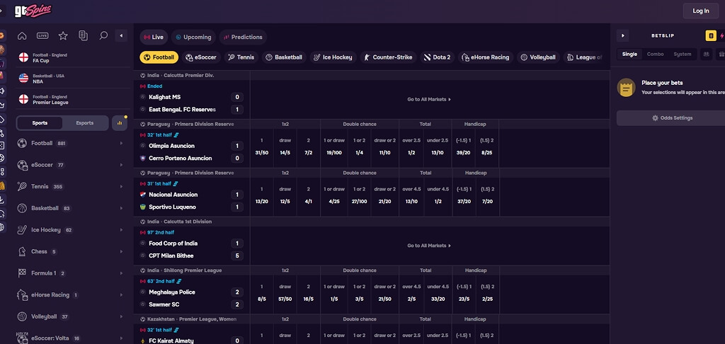 GTSpins Casino Sport Betting