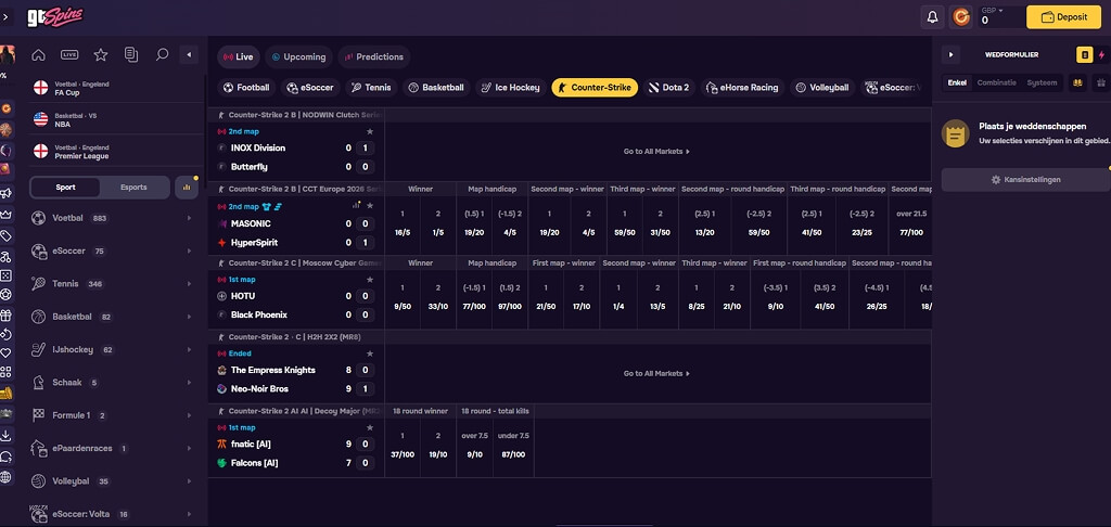 GTSpins Casino Sportweddenschappen